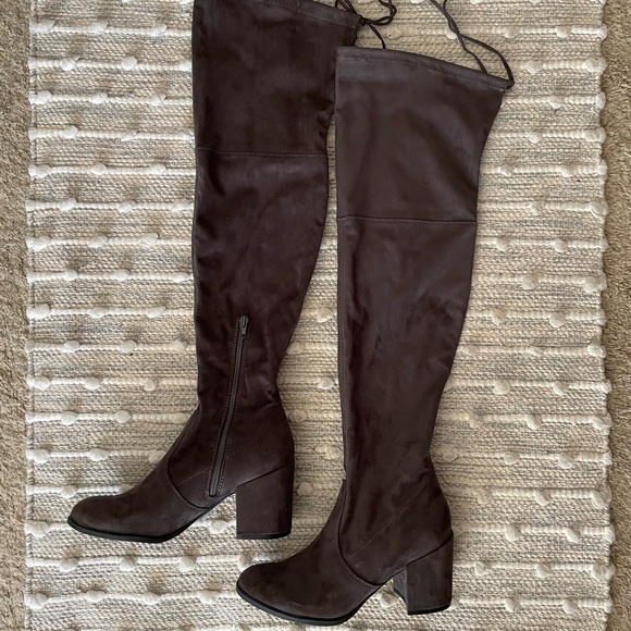 Thigh high dark brown soft boots NWOT size 8 - Picture 1 of 3